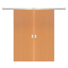 Porta de Correr Dupla P/ Verniz 210x140 Kit Aluminio - 1