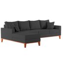 Ver imagem 3 de Sofá 4 Lugares Beny com Chaise Esquerdo Linho Grafite
