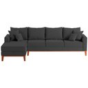 Ver imagem 1 de Sofá 4 Lugares Beny com Chaise Esquerdo Linho Grafite