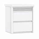 Ver imagem 1 de Mesa de Cabeceira Paolo 2 Gavetas com Aplique Frisado Branco - Bettio