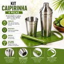 Ver imagem 6 de Kit Coqueteleira Completo Socador Tabua Caipirinha 4 Pecas 400ml Preparador Aluminio Bebida Fruta Ca