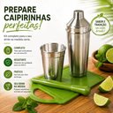 Ver imagem 4 de Kit Coqueteleira Completo Socador Tabua Caipirinha 4 Pecas 400ml Preparador Aluminio Bebida Fruta Ca