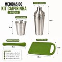 Ver imagem 7 de Kit Coqueteleira Completo Socador Tabua Caipirinha 4 Pecas 400ml Preparador Aluminio Bebida Fruta Ca