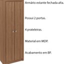 Ver imagem 3 de Armário Estante Alto para Escritório Home Office ME4105 MDP Amendoa - Gran Belo