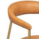 Ver imagem 6 de Cadeira de Jantar Estofada Conforto e Design Moderno Maya Colorido/Dourada/Corino Caramelo