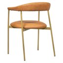 Ver imagem 4 de Cadeira de Jantar Estofada Conforto e Design Moderno Maya Colorido/Dourada/Corino Caramelo
