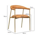 Ver imagem 3 de Cadeira de Jantar Estofada Conforto e Design Moderno Maya Colorido/Dourada/Corino Caramelo