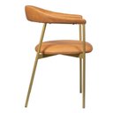 Ver mais imagens de Cadeira de Jantar Estofada Conforto e Design Moderno Maya Colorido/Dourada/Corino Caramelo