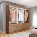 Ver imagem 2 de Guarda-roupa Casal Madri 6 Portas 9 Gavetas com Espelho Cinamomo - Panorama Móveis
