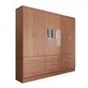 Ver imagem 3 de Guarda-roupa Casal Madri 6 Portas 9 Gavetas com Espelho Cinamomo - Panorama Móveis