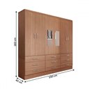 Ver imagem 5 de Guarda-roupa Casal Madri 6 Portas 9 Gavetas com Espelho Cinamomo - Panorama Móveis