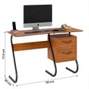 Ver imagem 2 de Escrivaninha Mesa Computador Quarto 2 Gavetas Pés em Aço