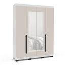 Ver imagem 3 de Guarda Roupa Solteiro 4 Portas 160cm com Espelho Madrid Politorno Móveis