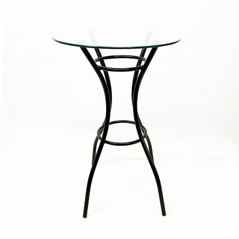 Base para Mesa Bistrô Cor Preta Média Altura 92cm com Tampo Vidro 60cm Poltronas do Sul Liz