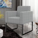 Ver imagem 2 de Kit 04 Poltronas Decorativas Sala Base fixa Metal Helô L02 Pied Poule - Lyam Decor