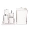 Conjunto Banheiro 4 Pçs Resina Cristal Branco - Cromado - 4
