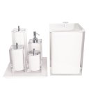 Ver imagem 4 de Conjunto Banheiro 4 Pçs Resina Cristal Branco - Cromado