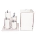 Ver imagem 4 de Conjunto Banheiro 4 Pçs Resina Cristal Branco - Cromado