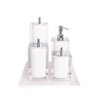 Conjunto Banheiro 4 Pçs Resina Cristal Branco - Cromado - 3