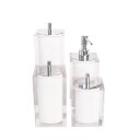 Ver imagem 2 de Conjunto Banheiro 4 Pçs Resina Cristal Branco - Cromado
