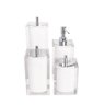 Conjunto Banheiro 4 Pçs Resina Cristal Branco - Cromado - 2