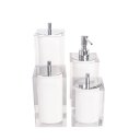 Ver imagem 2 de Conjunto Banheiro 4 Pçs Resina Cristal Branco - Cromado