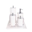 Ver imagem 3 de Conjunto Banheiro 4 Pçs Resina Cristal Branco - Cromado