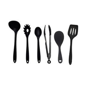 Jogo 6 Peças Silicone - Luxo - Preto Inteiriço Unyhome.