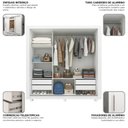 Ver imagem 6 de Guarda-Roupa Casal 3 Portas com 4 Gavetas com 1 Porta Espelho com Pés 100% MDF Roma