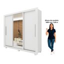Ver imagem 5 de Guarda-Roupa Casal 3 Portas com 4 Gavetas com 1 Porta Espelho com Pés 100% MDF Roma