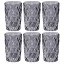 Ver imagem 1 de Conjunto Jogo 6 Copos de Vidro Diamond Alto Grande 390ml Linha Cristal Luxo Elegante Cor:fume