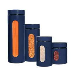 Jogo De Potes Porta Mantimentos Ana Maria Braga 4pc Azul - 1