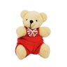 Urso Pelúcia Pendente Natal Creme Roupa Vermelha e Gravata Listrada 10cm - Magizi - 1