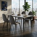 Ver imagem 1 de Kit Mesa de Jantar com Tampo Granito com 4 Cadeiras 120cm Caemmun