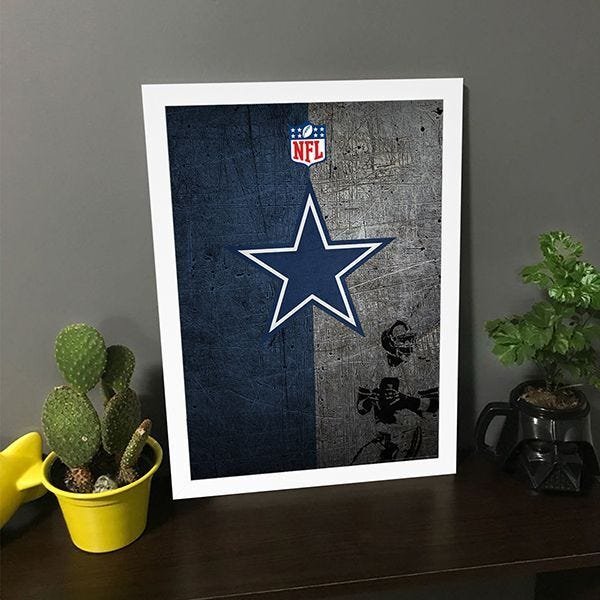 Quadro Decorativo Tony Romo Dallas Cowboys - NFL - Branco - A3 - 33x45cm - 3