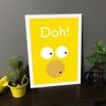 Quadro Decorativo Doh! Homer Simpson - Branco - A4 - 24x33cm - 3