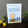 Quadro Decorativo Charlie Brown e Snoopy - Branco - A5 - 18x24cm - 1