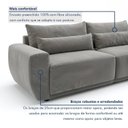 Ver imagem 5 de Sofá Retrátil 3 Lugares 210cm com Almofadas e Base em Madeira Maciça Hope