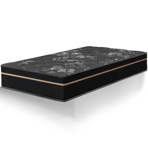 Colchão Solteiro Bariloche Preto Molas Ensacadas One Face 88x188x26cm