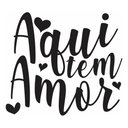 Ver imagem 1 de Adesivo de Parede Decorativo Frase Aqui Tem Amor