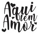 Ver imagem 1 de Adesivo de Parede Decorativo Frase Aqui Tem Amor