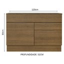 Ver imagem 3 de Balcão Gabinete de Pia 120 cm 1 Portas e 2 Gavetas (Com Tampo) Rustic Stella Madesa