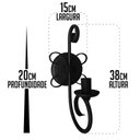 Ver imagem 2 de Luminária Única Lâmpada Para Decoração de Paredes em Varandas Libertas Rosas Artesanato Rococó Preto