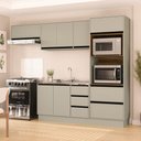 Ver imagem 2 de Cozinha Completa Koya 8 Portas 4 Gavetas Branco/verde Oliva - Politorno