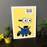 Quadro Decorativo Minions Banana - Branco - A4 - 24x33cm - 3