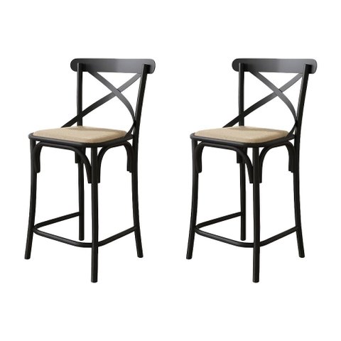 Kit 2 Banquetas Baixa Katrina Alta Resistencia e Durabilidade Aço Preto 