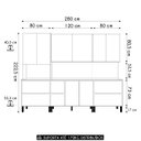 Ver imagem 4 de Armário de Cozinha Cp03 e Tampo 120cm Minsk K02 Branco/freijó - Mpozenato