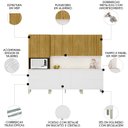 Ver imagem 3 de Armário de Cozinha Cp03 e Tampo 120cm Minsk K02 Branco/freijó - Mpozenato