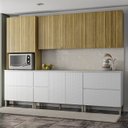 Ver imagem 2 de Armário de Cozinha Cp03 e Tampo 120cm Minsk K02 Branco/freijó - Mpozenato