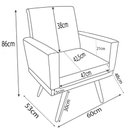 Ver imagem 2 de Kit 2 Poltronas Decorativa para Sala Recepção Beatriz Suede Cores Pé Palito Castanho